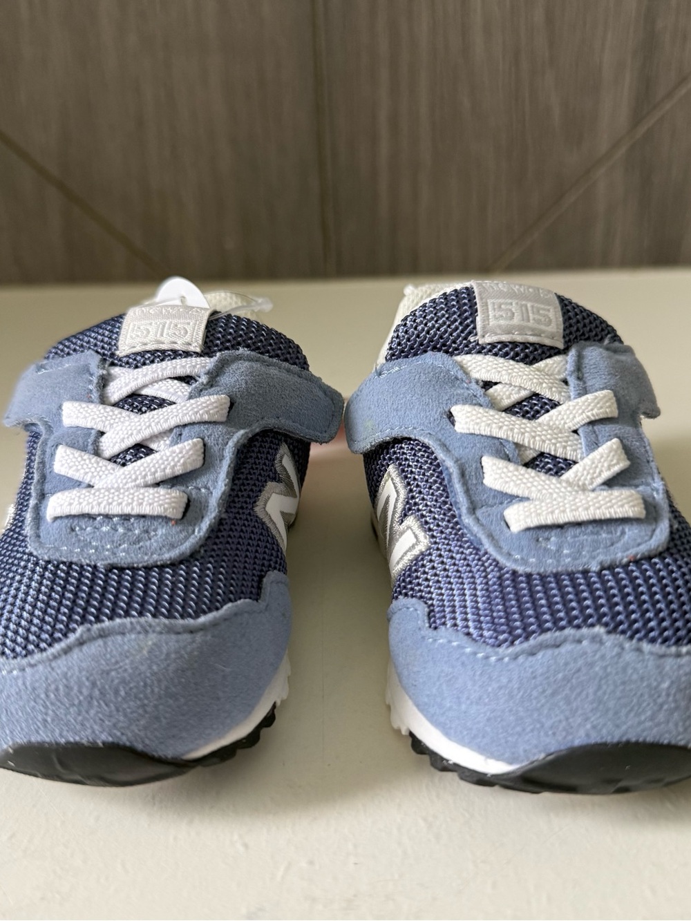 New Balance Kids' 515 V1 Blue Mesh & Light Blue Suede Sneaker - Picture 2 of 4
